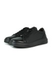 ZAPATILLAS CASUALES DE PIEL FLUCHOS F2134 NEGRO