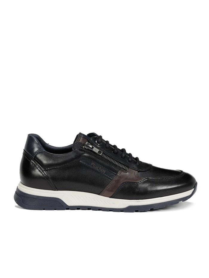 ZAPATILLAS DEPORTIVAS NEGRAS DE PIEL HOMBRE FLUCHOS LOUIS F1600