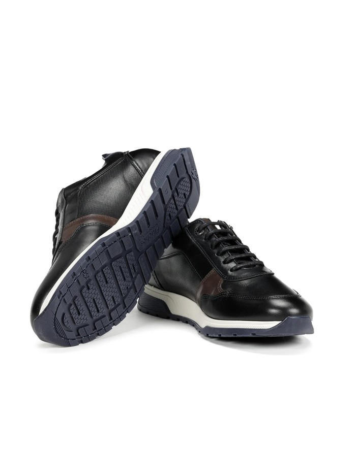 ZAPATILLAS DEPORTIVAS NEGRAS DE PIEL HOMBRE FLUCHOS LOUIS F1600