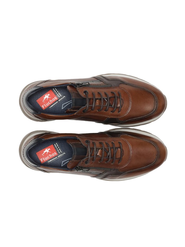 ZAPATILLAS CASUAL PARA HOMBRE EN PIEL MARRÓN FLUCHOS F1600