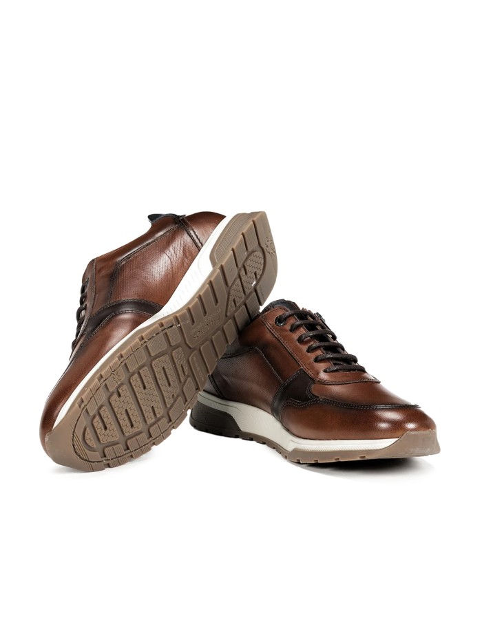 ZAPATILLAS CASUAL PARA HOMBRE EN PIEL MARRÓN FLUCHOS F1600