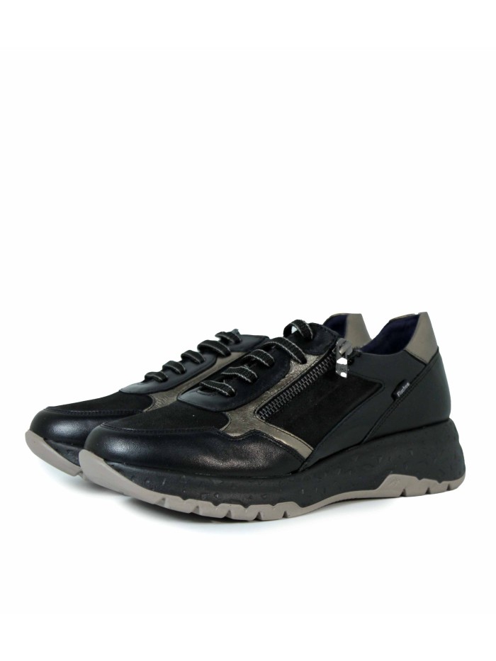 ZAPATILLAS CASUALES CON DETALLES METALIZADOS FLUCHOS F2308 NEGRO