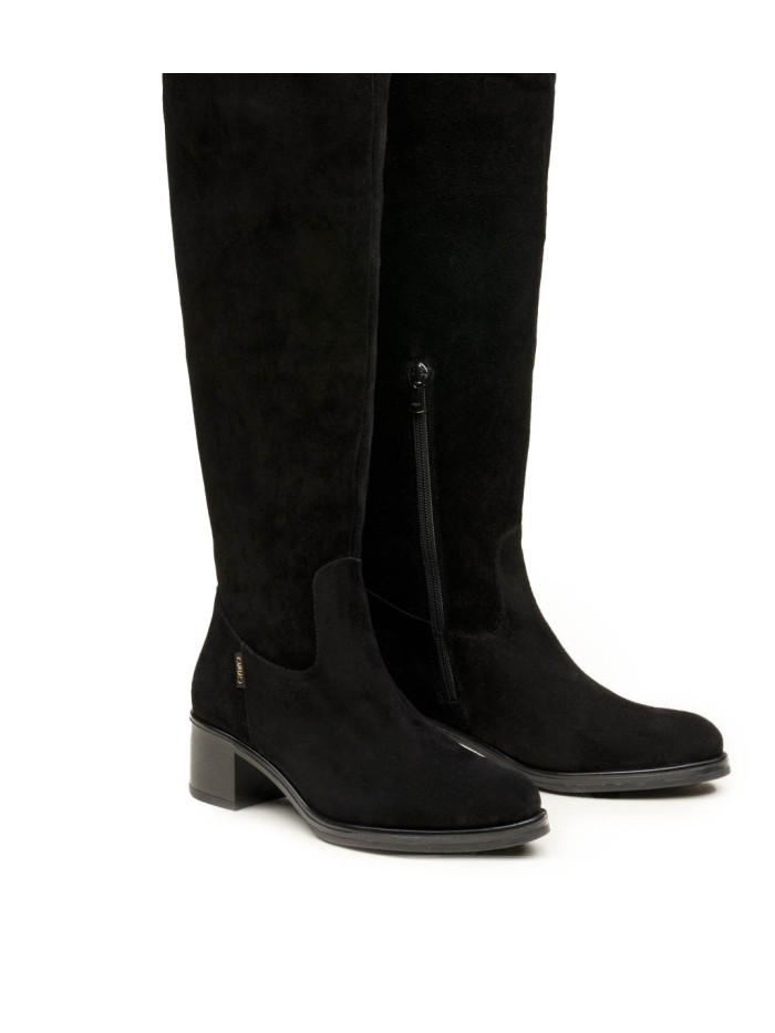 BOTA DE CAÑA ALTA CON TACÓN EN TENDENCIA GAIMO ADELAIS NEGRO