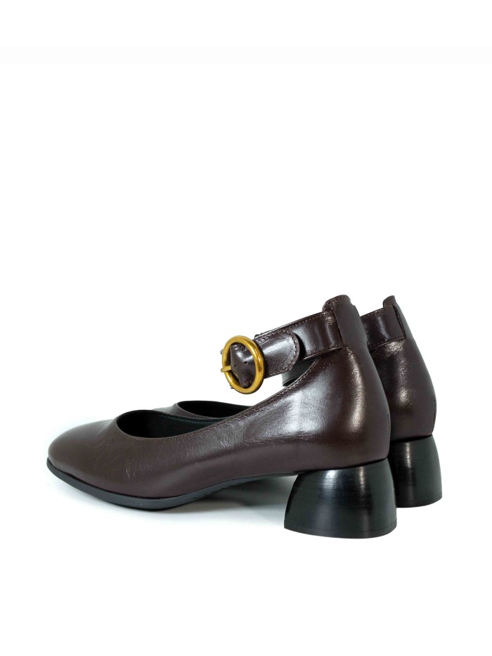 ZAPATO BAILARINA DE TACÓN BAJO GAIMO CHANTAL CHOCOLATE