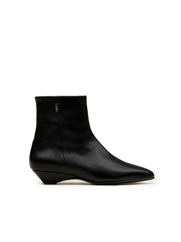 BOTINES DE PIEL DE MUJER CON TACÓN BAJO GAIMO MAGNOLIA NEGRO