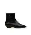 BOTINES DE PIEL DE MUJER CON TACÓN BAJO GAIMO MAGNOLIA NEGRO