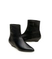 BOTINES DE PIEL DE MUJER CON TACÓN BAJO GAIMO MAGNOLIA NEGRO