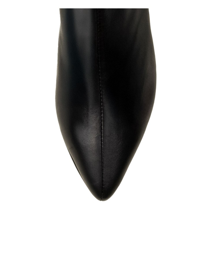 BOTINES DE PIEL DE MUJER CON TACÓN BAJO GAIMO MAGNOLIA NEGRO