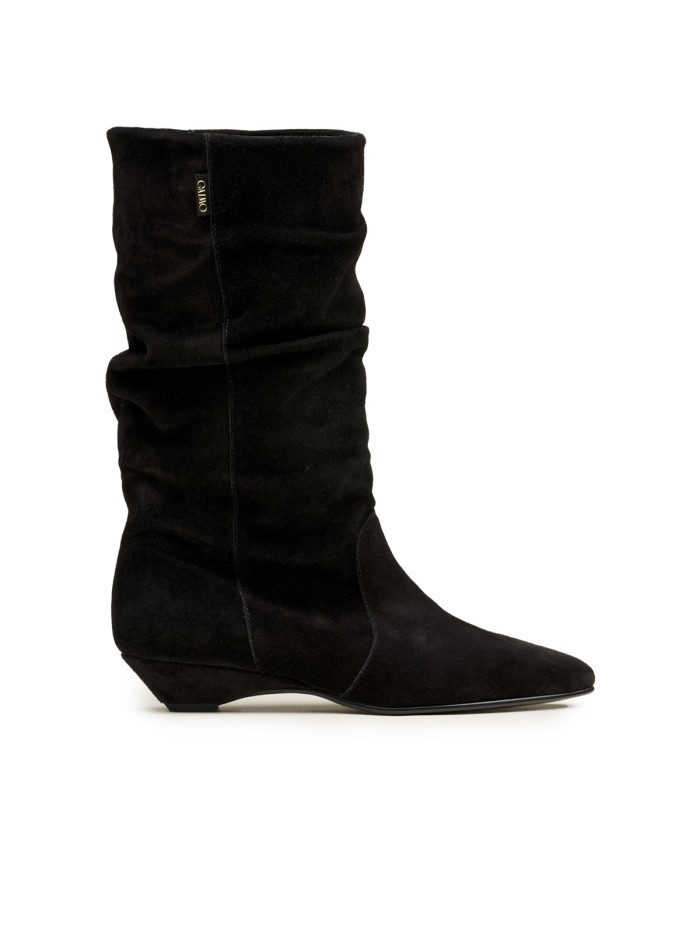 BOTAS DE PIEL DE MUJER CON TACÓN BAJO GAIMO MARGARIT NEGRO