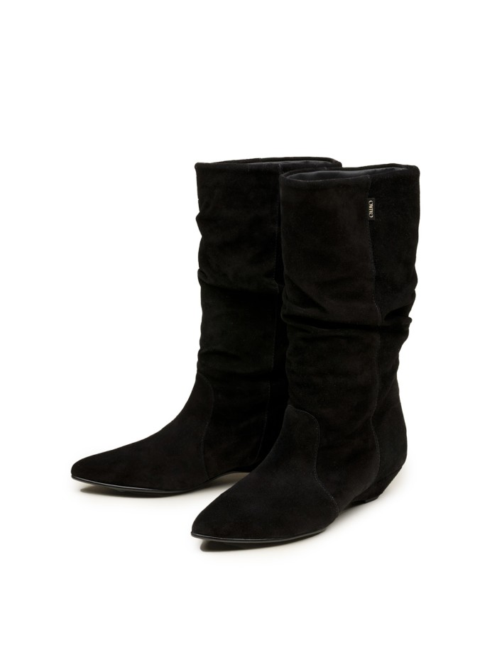 BOTAS DE PIEL DE MUJER CON TACÓN BAJO GAIMO MARGARIT NEGRO