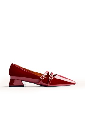 ZAPATOS TACÓN BAJO EFECTO CHAROL GIOSEPPO LUCAN BURDEOS
