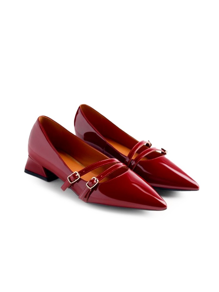 ZAPATOS TACÓN BAJO EFECTO CHAROL GIOSEPPO LUCAN BURDEOS