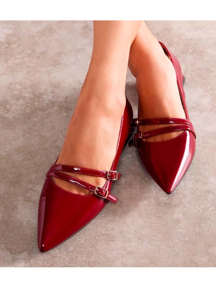 ZAPATOS TACÓN BAJO EFECTO CHAROL GIOSEPPO LUCAN BURDEOS