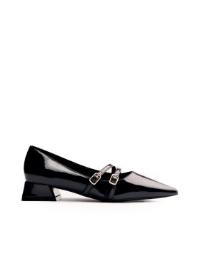 ZAPATOS TACÓN BAJO ESTILO CHAROL GIOSEPPO LUCAN NEGRO