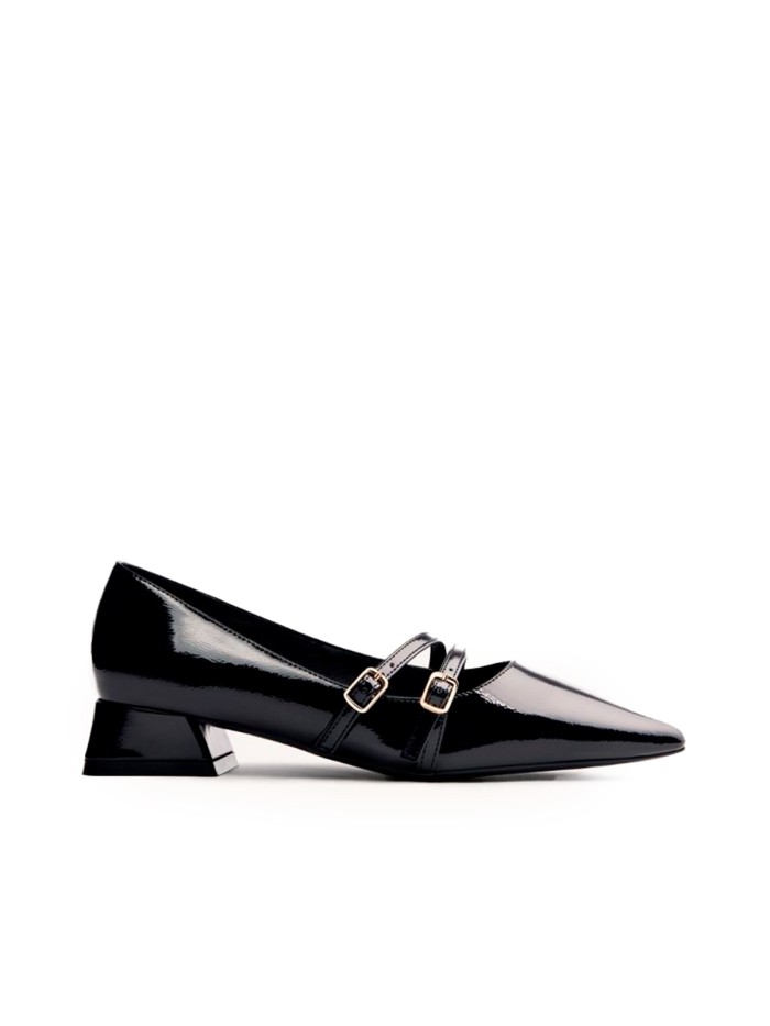 ZAPATOS TACÓN BAJO ESTILO CHAROL GIOSEPPO LUCAN NEGRO