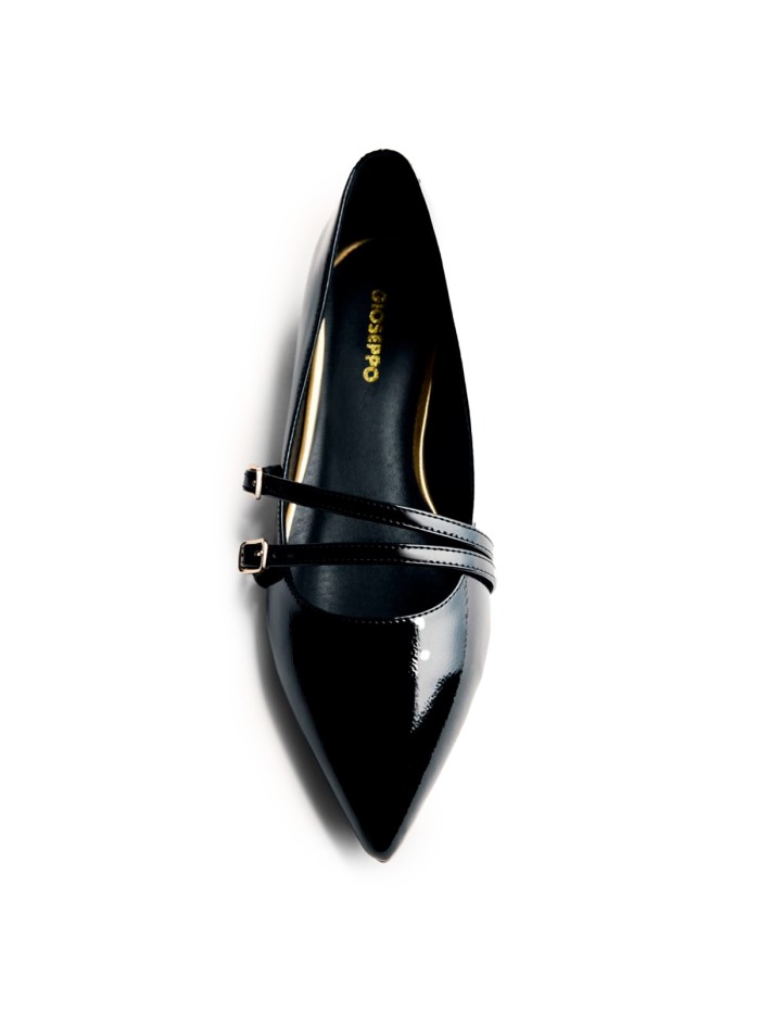 ZAPATOS TACÓN BAJO ESTILO CHAROL GIOSEPPO LUCAN NEGRO