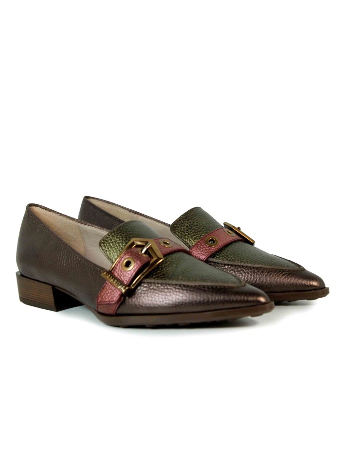MOCASÍN CON HEBILLA METALIZADOS HISPANITAS CHI254262 MULTICOLOR