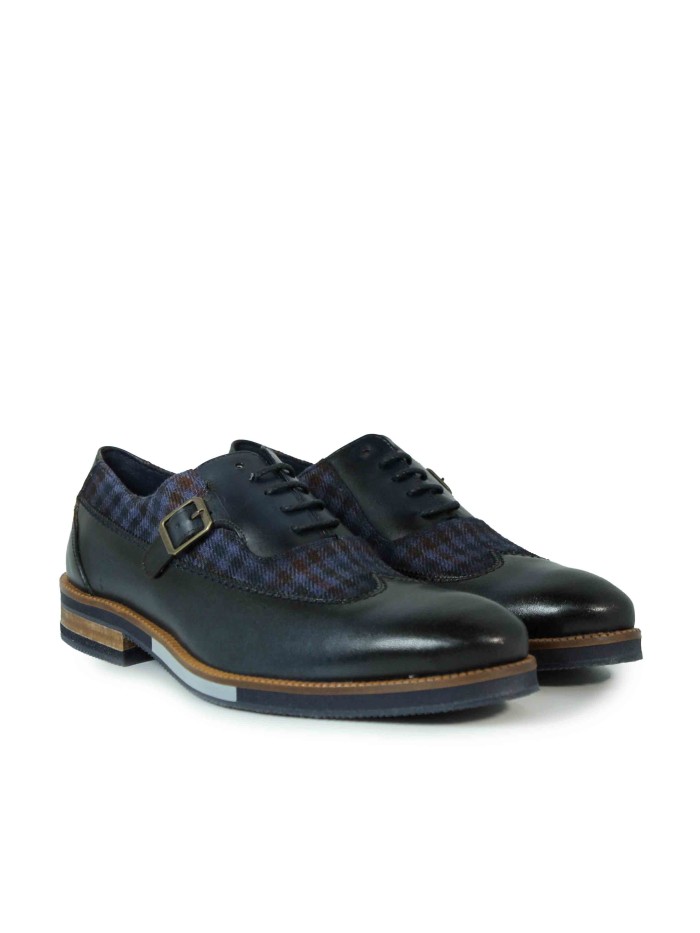 ZAPATOS COMBINADOS CON CORDONES Y HEBILLA KEEP HONEST 0350 MARINO