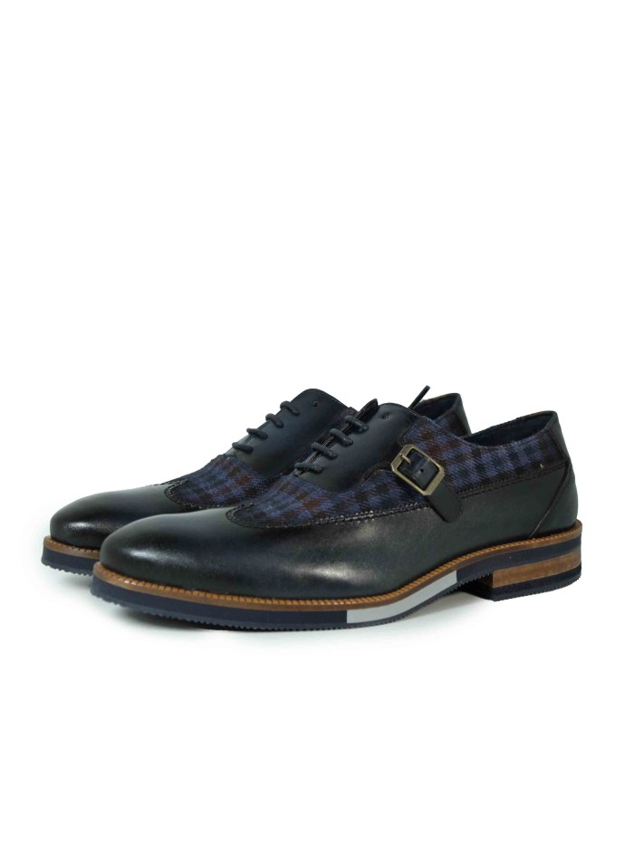 ZAPATOS COMBINADOS CON CORDONES Y HEBILLA KEEP HONEST 0350 MARINO