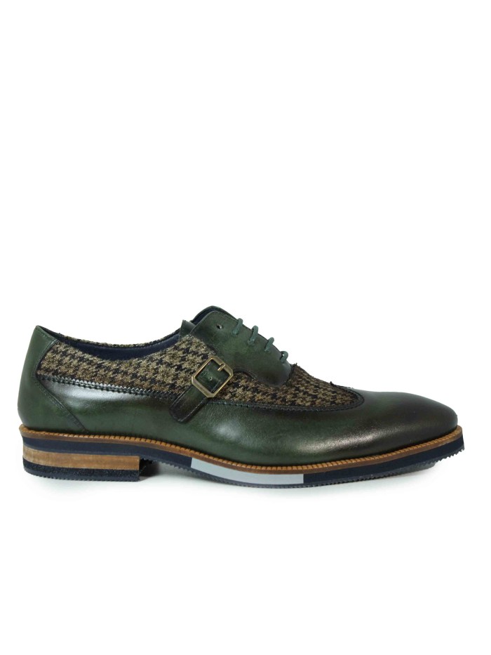 ZAPATOS COMBINADOS CON CORDONES Y HEBILLA KEEP HONEST 0350 VERDE