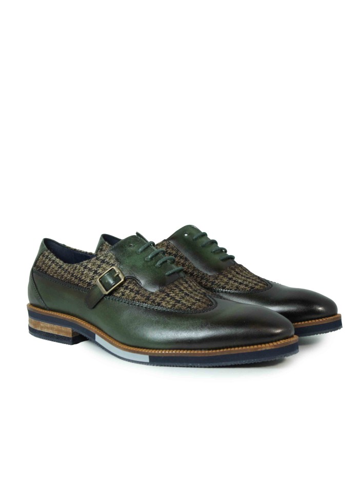 ZAPATOS COMBINADOS CON CORDONES Y HEBILLA KEEP HONEST 0350 VERDE