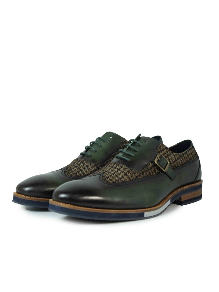 ZAPATOS COMBINADOS CON CORDONES Y HEBILLA KEEP HONEST 0350 VERDE