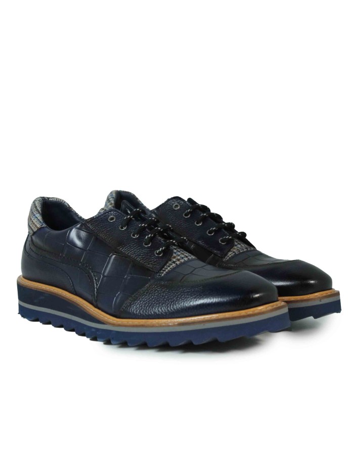 ZAPATOS COMBINADOS CON CORDONES Y HEBILLA KEEP HONEST 0323 MARINO