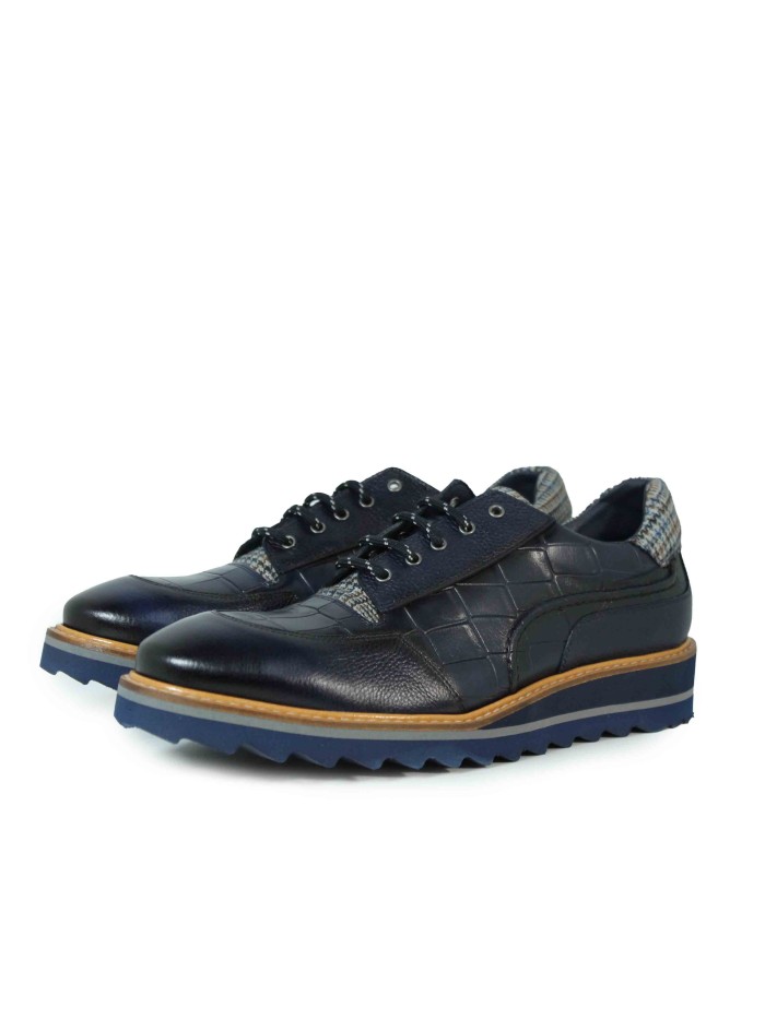 ZAPATOS COMBINADOS CON CORDONES Y HEBILLA KEEP HONEST 0323 MARINO