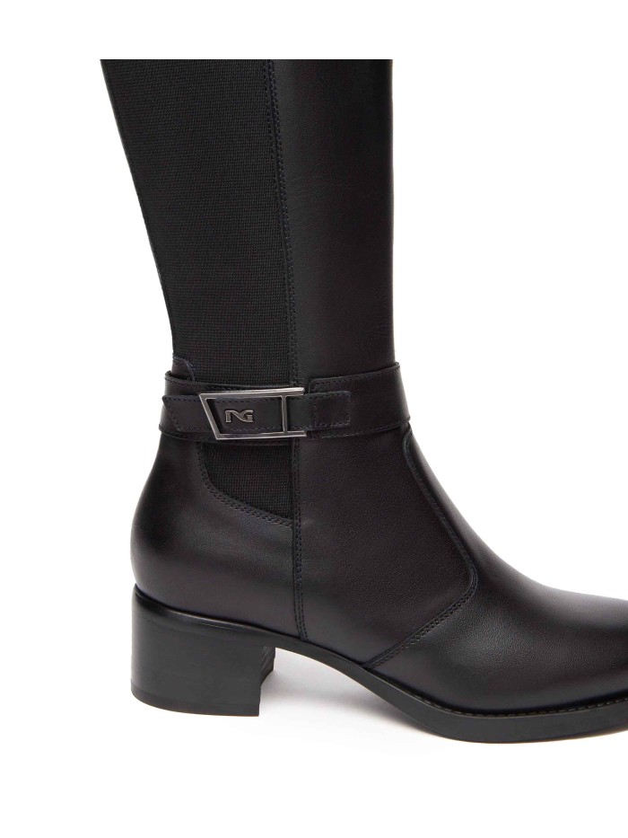 BOTAS DE PIEL TACÓN NERO GIARDINI 14643 NEGRO