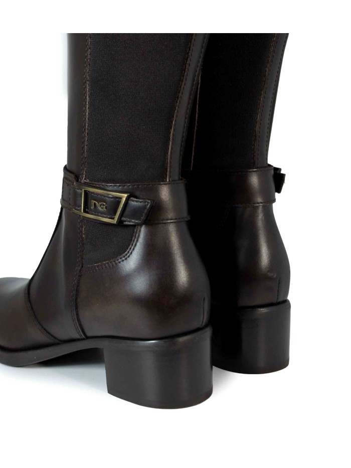 BOTAS DE PIEL TACÓN NERO GIARDINI 14643 CUERO