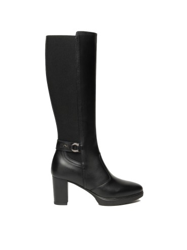 BOTAS DE PIEL TACÓN ALTO NERO GIARDINI 14600 NEGRO