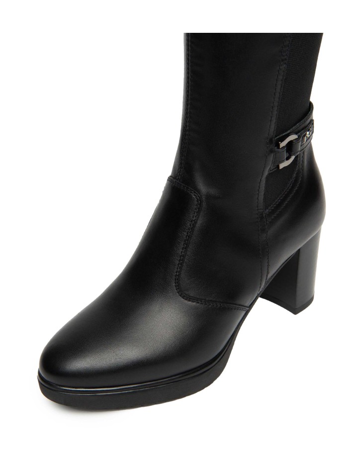 BOTAS DE PIEL TACÓN ALTO NERO GIARDINI 14600 NEGRO
