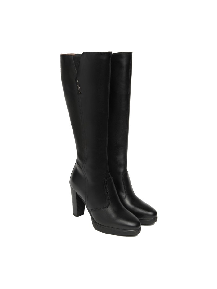 BOTAS DE PIEL TACÓN ALTO NERO GIARDINI 14610 NEGRO