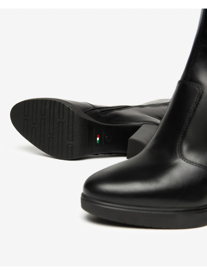 BOTAS DE PIEL TACÓN ALTO NERO GIARDINI 14610 NEGRO