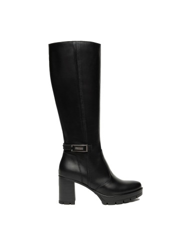 BOTAS DE PIEL TACÓN ALTO NERO GIARDINI 14855 NEGRO