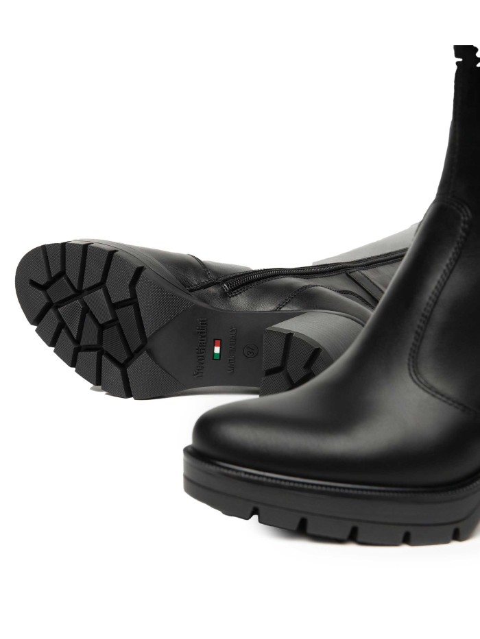 BOTAS DE PIEL TACÓN ALTO NERO GIARDINI 14855 NEGRO