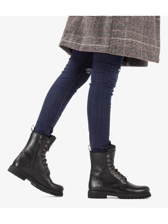 BOTAS PIEL MUJER CON FORRO DE PELO PANAMA JACK FRISIA B1 NAPA NEGRO