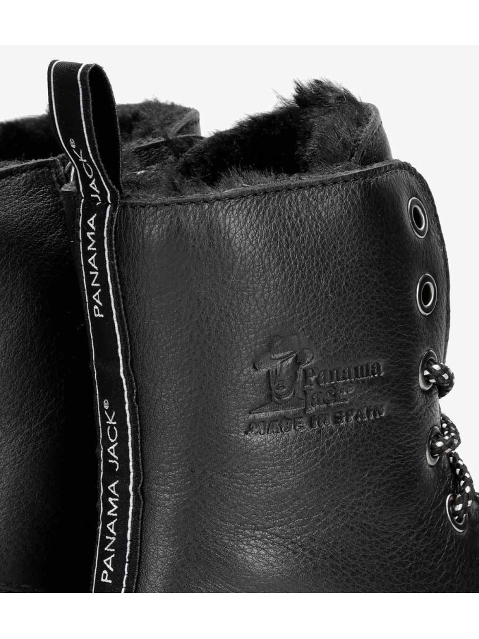 BOTAS PIEL MUJER CON FORRO DE PELO PANAMA JACK FRISIA B1 NAPA NEGRO