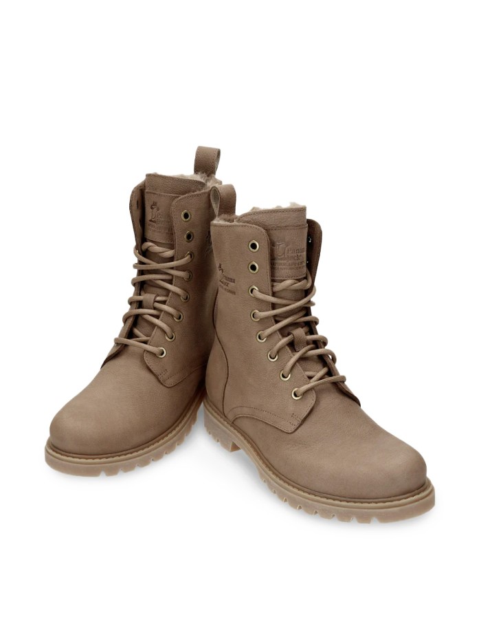 BOTAS PIEL MUJER CON FORRO DE PELO PANAMA JACK FRISIA B30 NAPA TAUPE