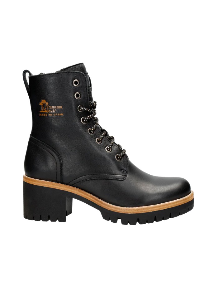 BOTAS DE PIEL CON FORRO INTERIOR DE PELO PANAMA JACK PADMA B11 NEGRO