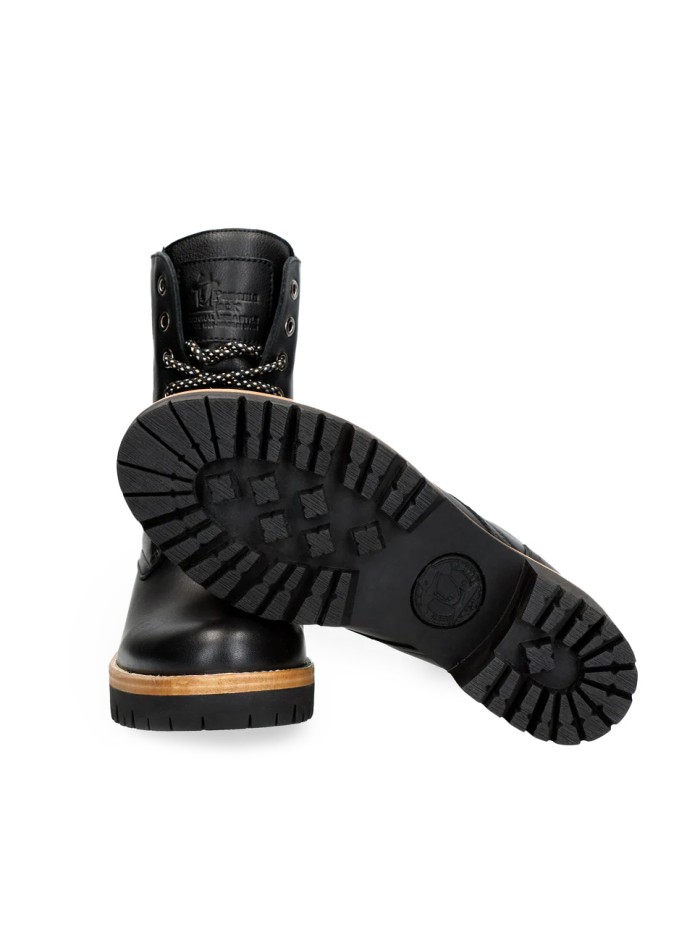 BOTAS DE PIEL CON FORRO INTERIOR DE PELO PANAMA JACK PADMA B11 NEGRO