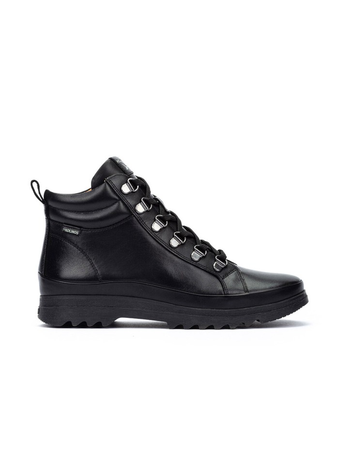 BOTÍN DE MUJER CON CORDONES PIKOLINOS VIGO W3W-8564 NEGRO