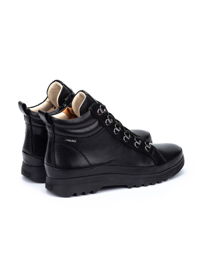 BOTÍN DE MUJER CON CORDONES PIKOLINOS VIGO W3W-8564 NEGRO