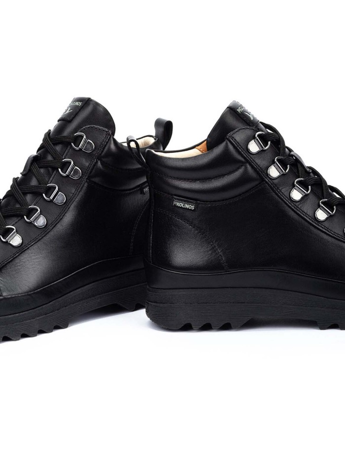 BOTÍN DE MUJER CON CORDONES PIKOLINOS VIGO W3W-8564 NEGRO