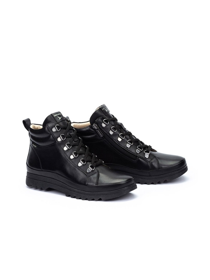 BOTÍN DE MUJER CON CORDONES PIKOLINOS VIGO W3W-8564 NEGRO