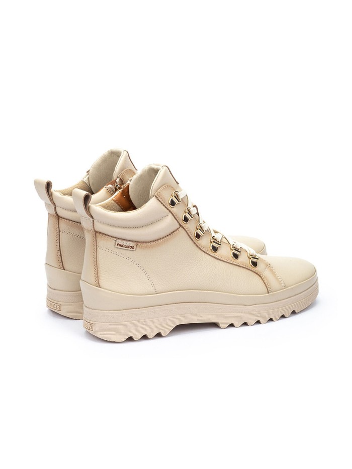 BOTÍN DE MUJER CON CORDONES BEIGE PIKOLINOS VIGO W3W-8564