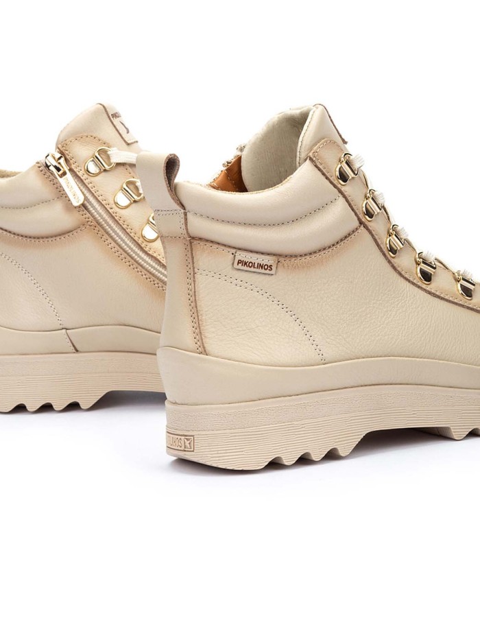 BOTÍN DE MUJER CON CORDONES BEIGE PIKOLINOS VIGO W3W-8564