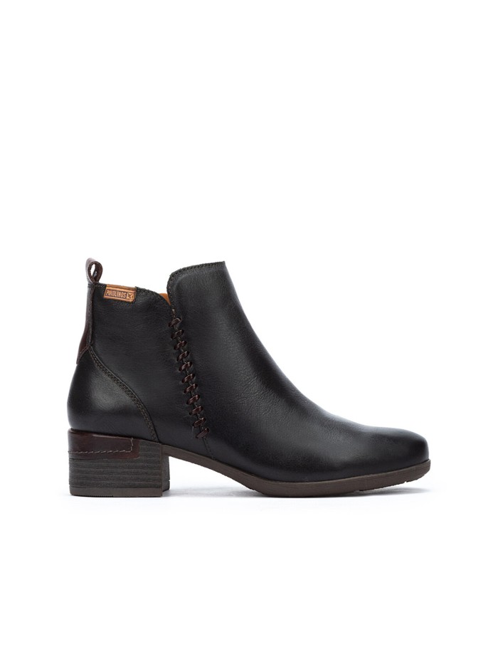 BOTINES NEGROS DE MUJER TACÓN CÓMODO PIKOLINOS MALAGA W6W-8950