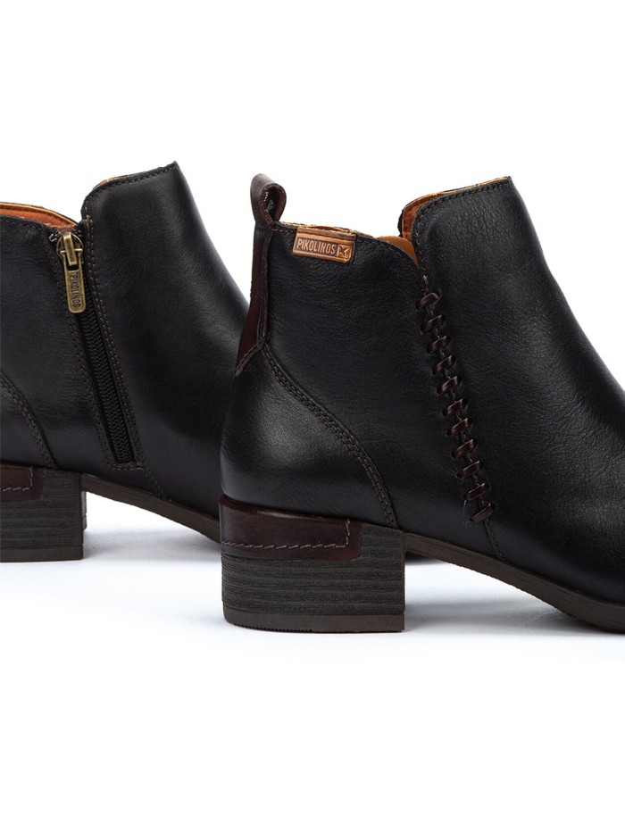 BOTINES NEGROS DE MUJER TACÓN CÓMODO PIKOLINOS MALAGA W6W-8950