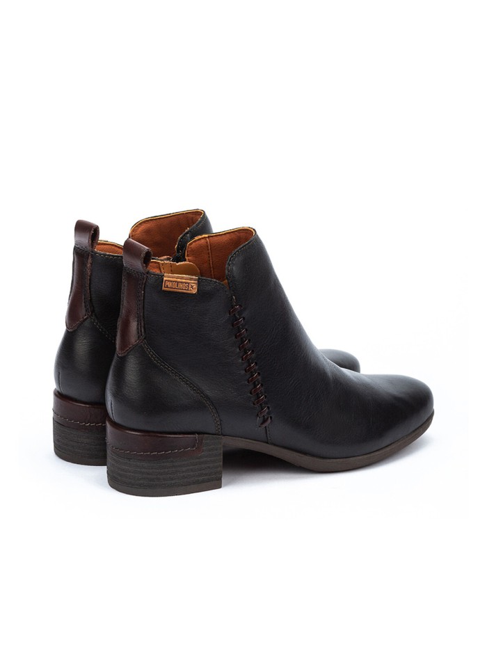 BOTINES NEGROS DE MUJER TACÓN CÓMODO PIKOLINOS MALAGA W6W-8950